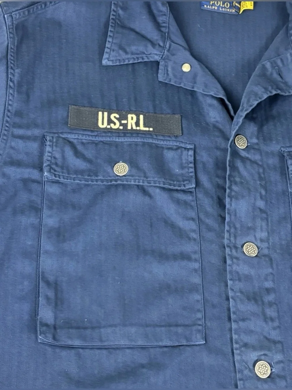 Polo Ralph Lauren Men's Herringbone Airforce Military Style Cotton Jacket Shirt